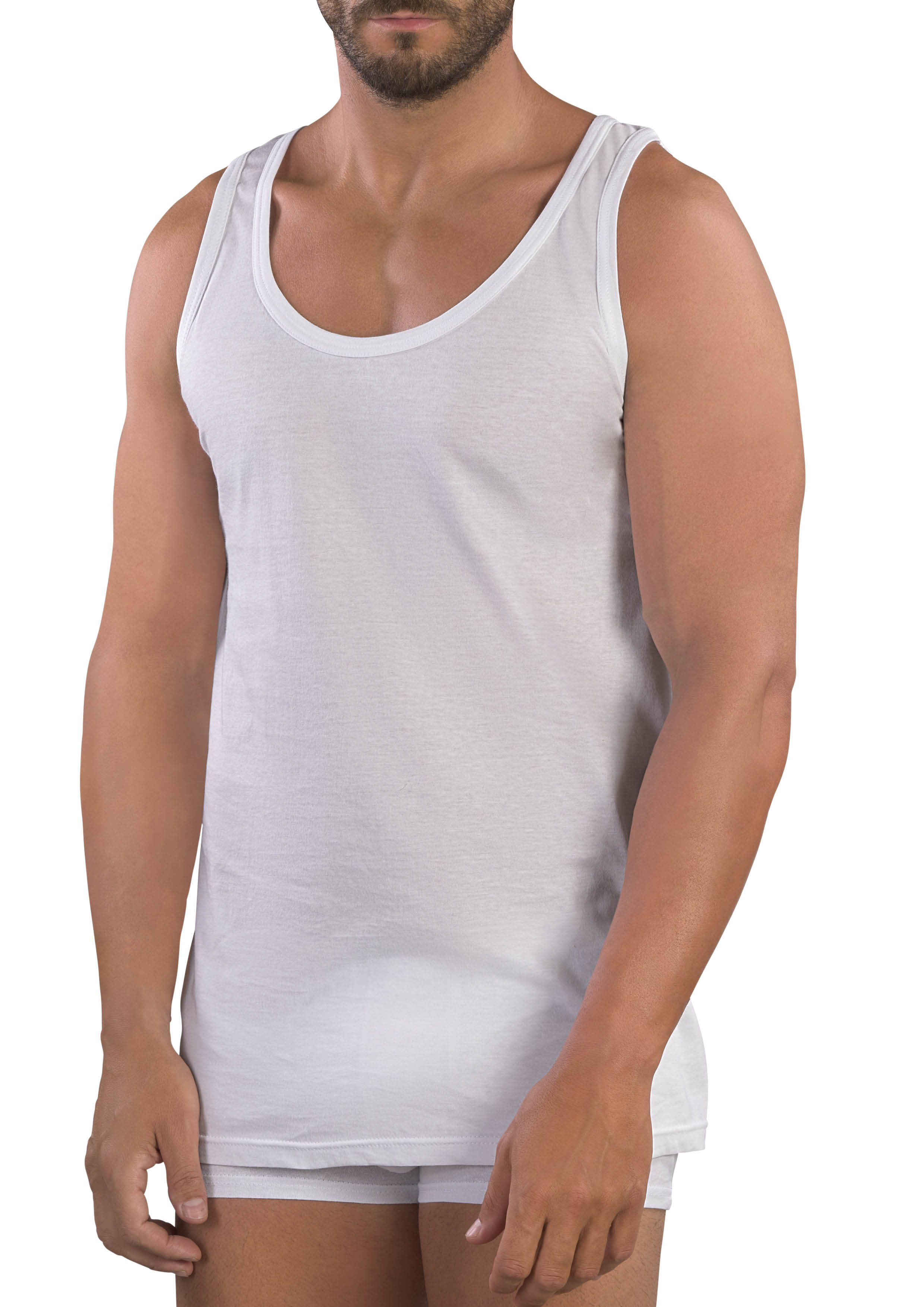 RAGNO Uomo Canottiera Spalla Larga Girocollo - Nero - Taglia 7 (46) - Art. 601692